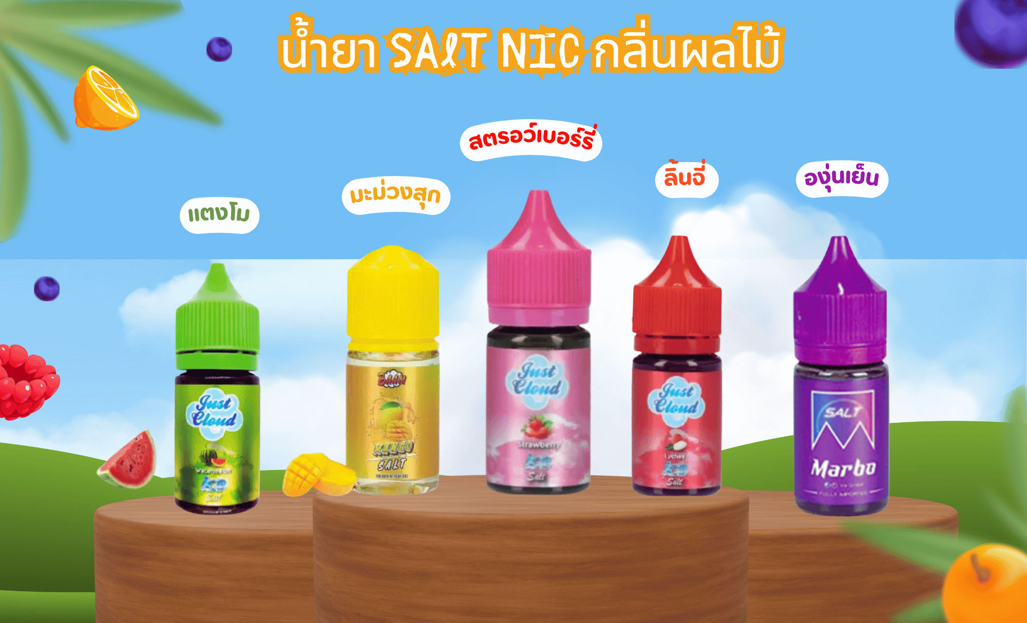 น้ำยา SALT NIC กลิ่นผลไม้ สูบง่าย กลิ่นหอมชัด ปี 2025