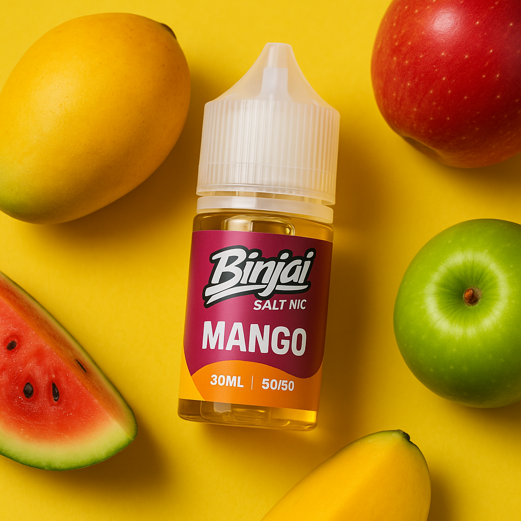 Banner รีวิว Binjai Salt Nic น้ำยาบุหรี่ไฟฟ้า กลิ่นผลไม้ชัด เย็นจัด พร้อมแนะนำกลิ่นยอดนิยม Mango, Apple, Blackcurrant, Watermelon