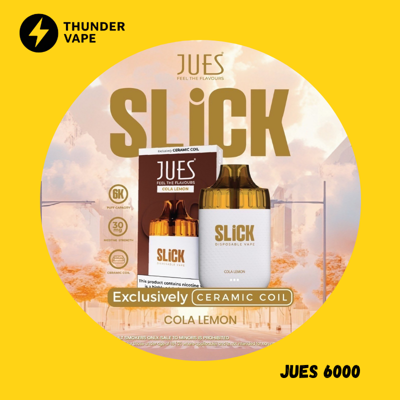 JUES Slick 6000 Puffs พอตใช้แล้วทิ้งรุ่นใหม่ จูส 6000 คำ กลิ่นแน่น ฟีลนุ่ม