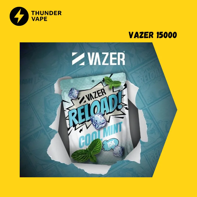 Vazer Reload 15000 Puffs พอตใช้แล้วทิ้ง เปลี่ยนหัว กลิ่นชัด ตัวใหม่